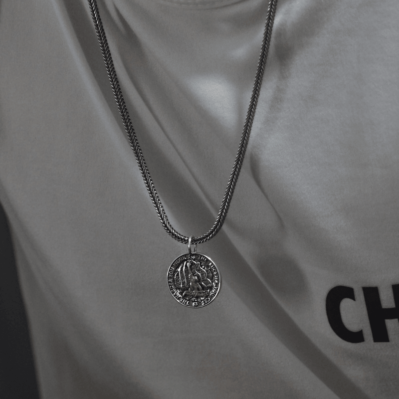 Vintage Round Medal Pendant
