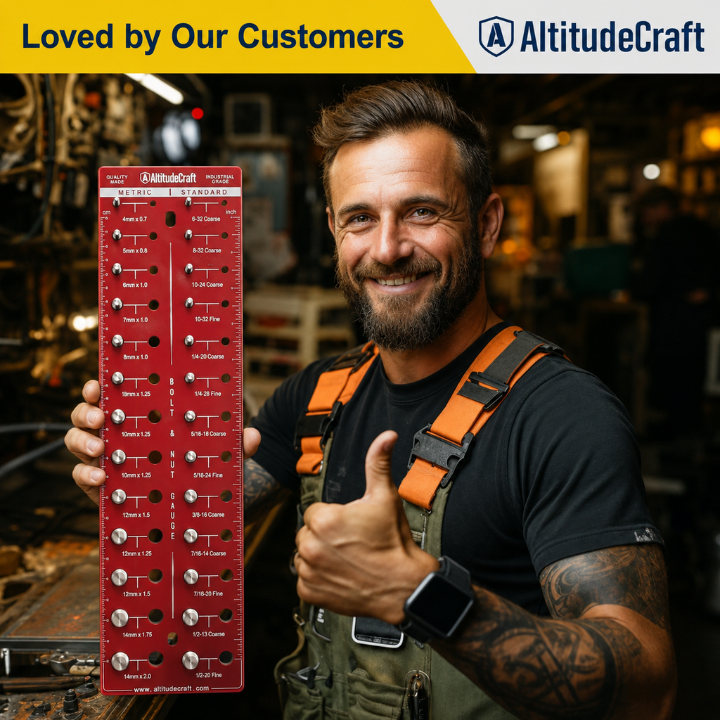 Bolt &amp; Nut Size Gauge — Identify Thread Sizes Without the Guesswork