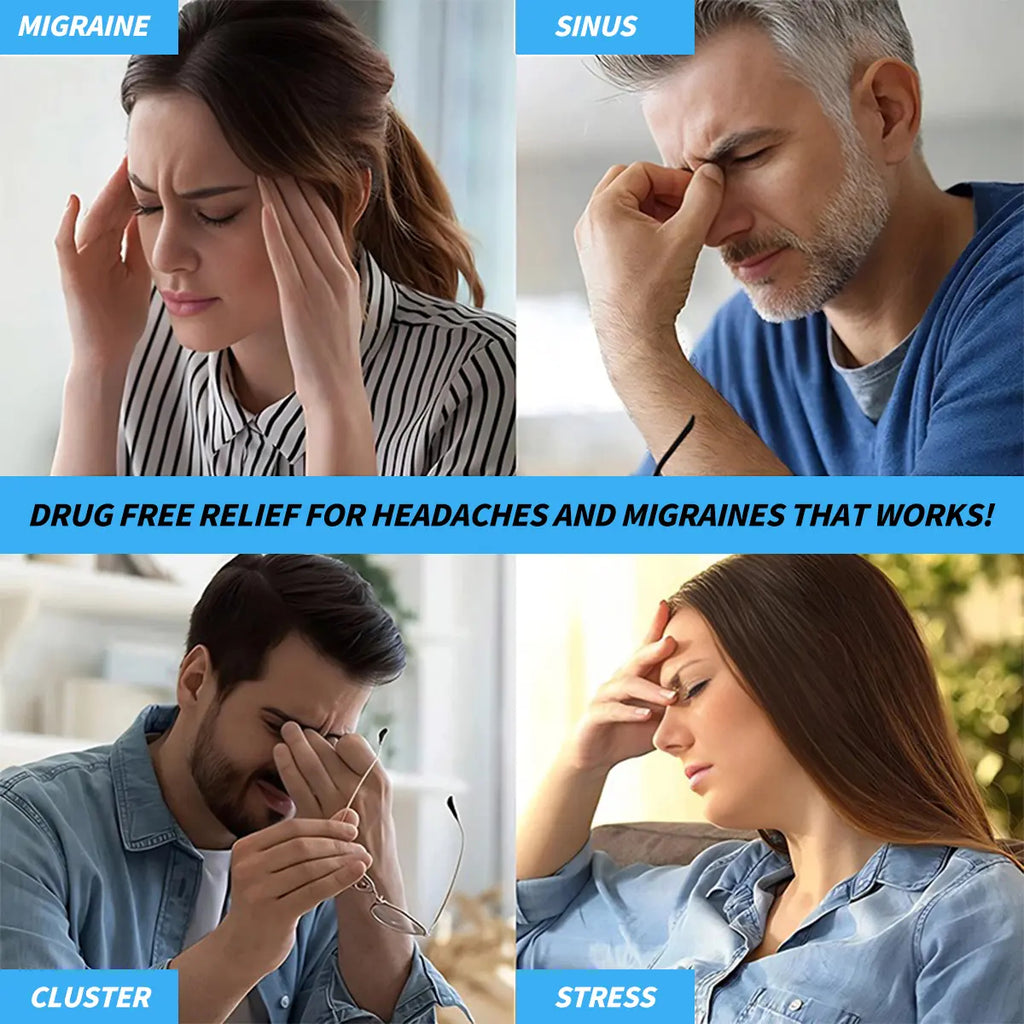 Ice packs and head coverings to relieve migraines