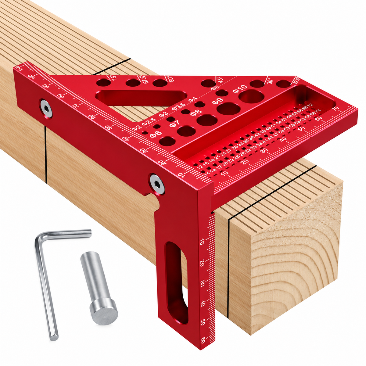 Multi-Function Woodworking Square — Mark Lines, Angles &amp; Square Edges