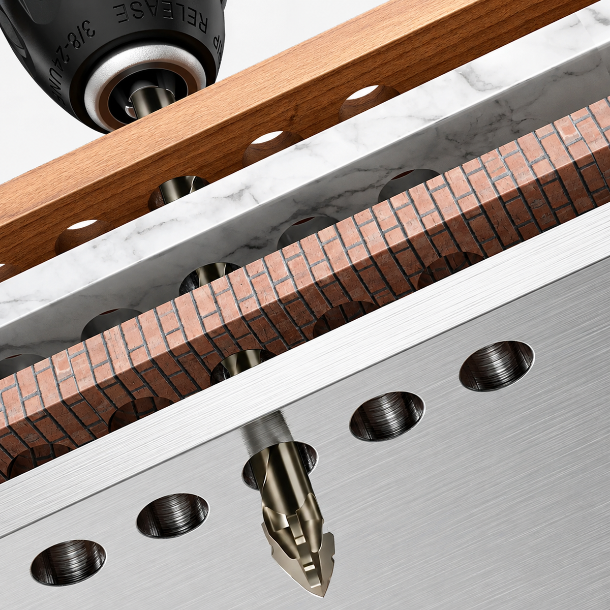 6-Piece Serrated Eccentric Drill Bit Set — Start Cleaner Holes With Better Control