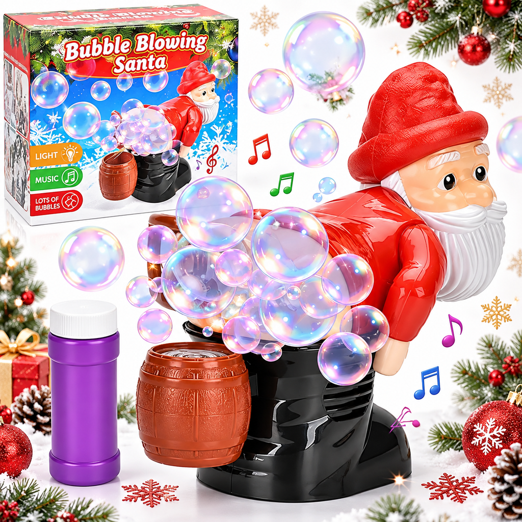 Bubble-Blowing Santa with Music &amp; Lights — Bring Bubbles and Laughs to Christmas