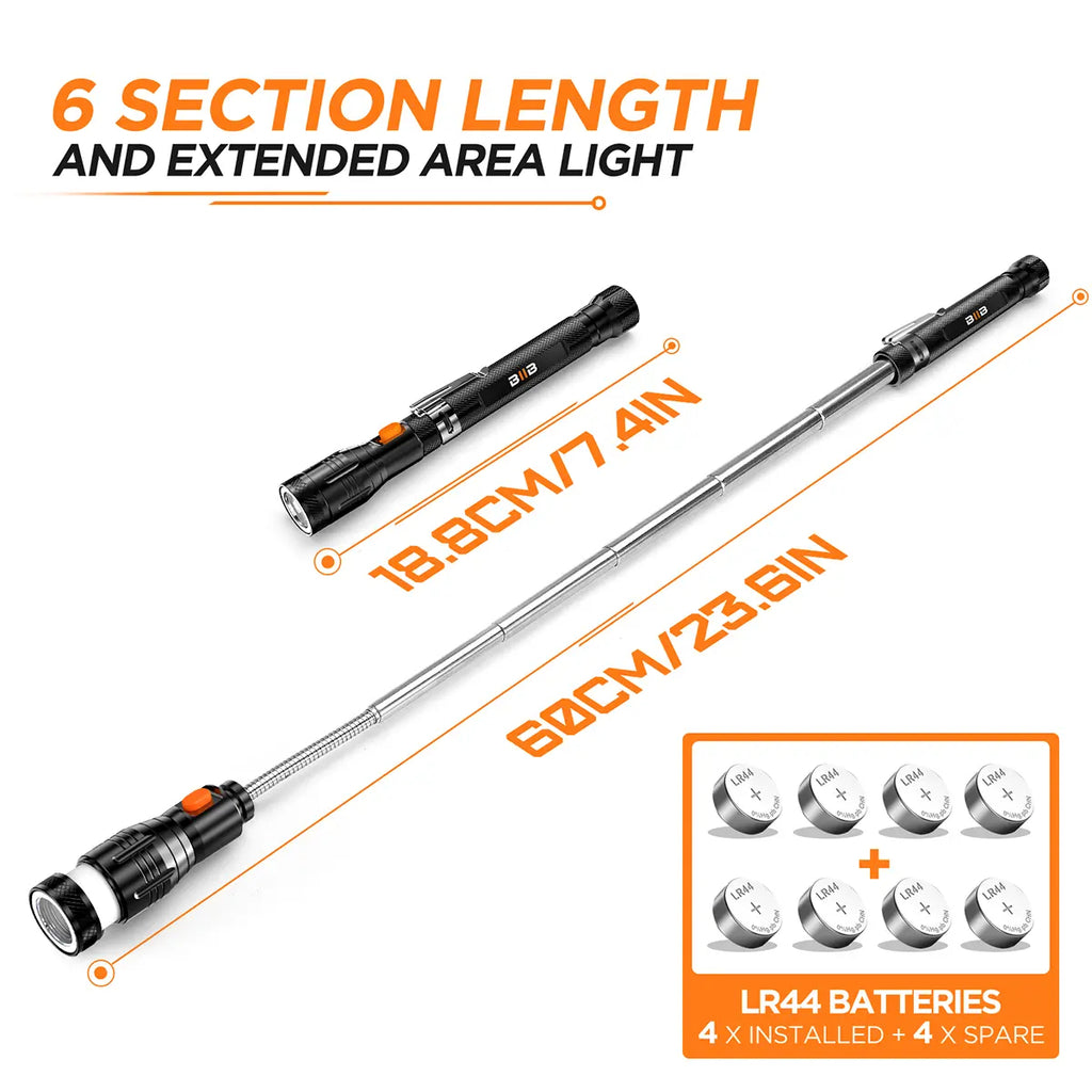 Telescoping Magnetic Pickup Tool with LED Light