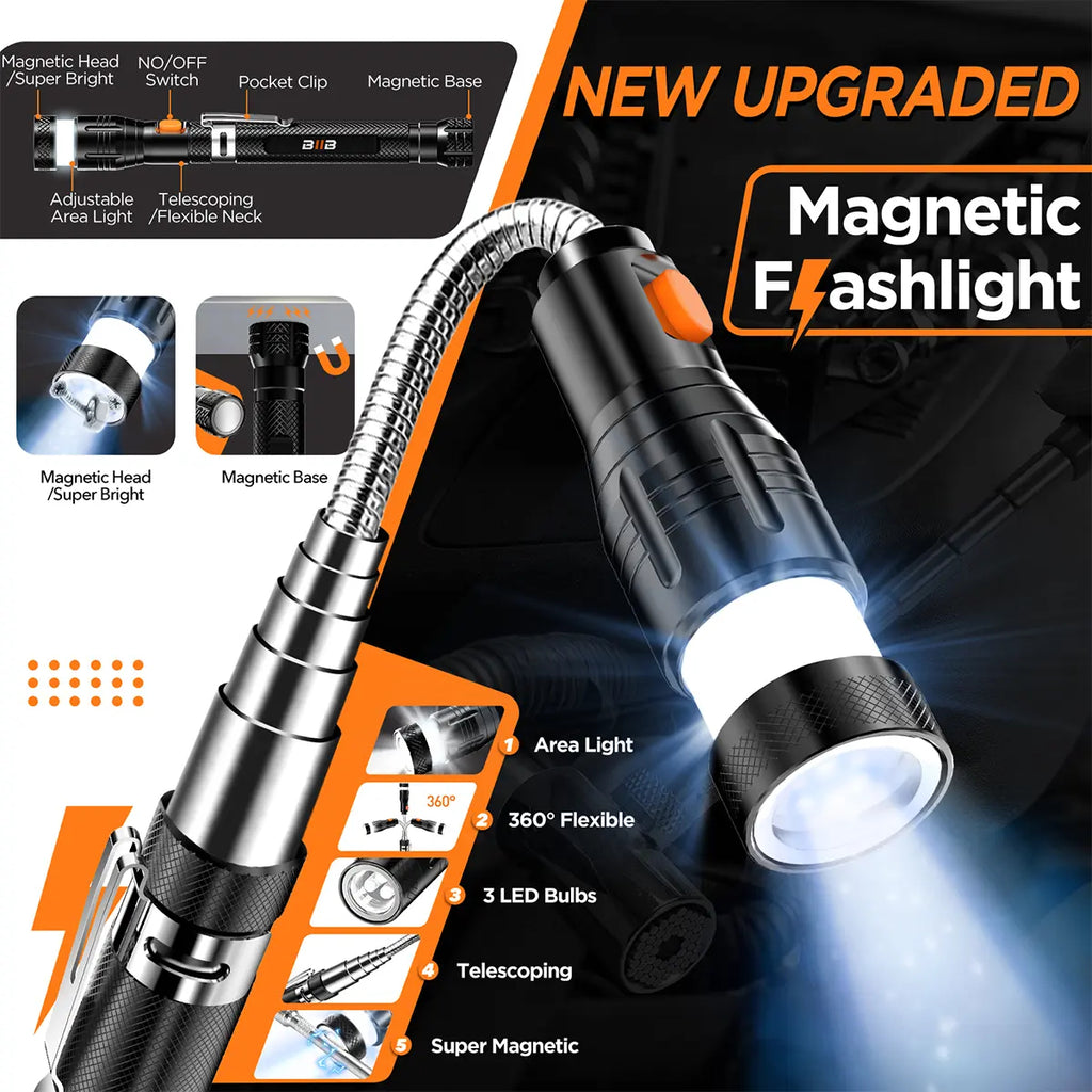 Telescoping Magnetic Pickup Tool with LED Light