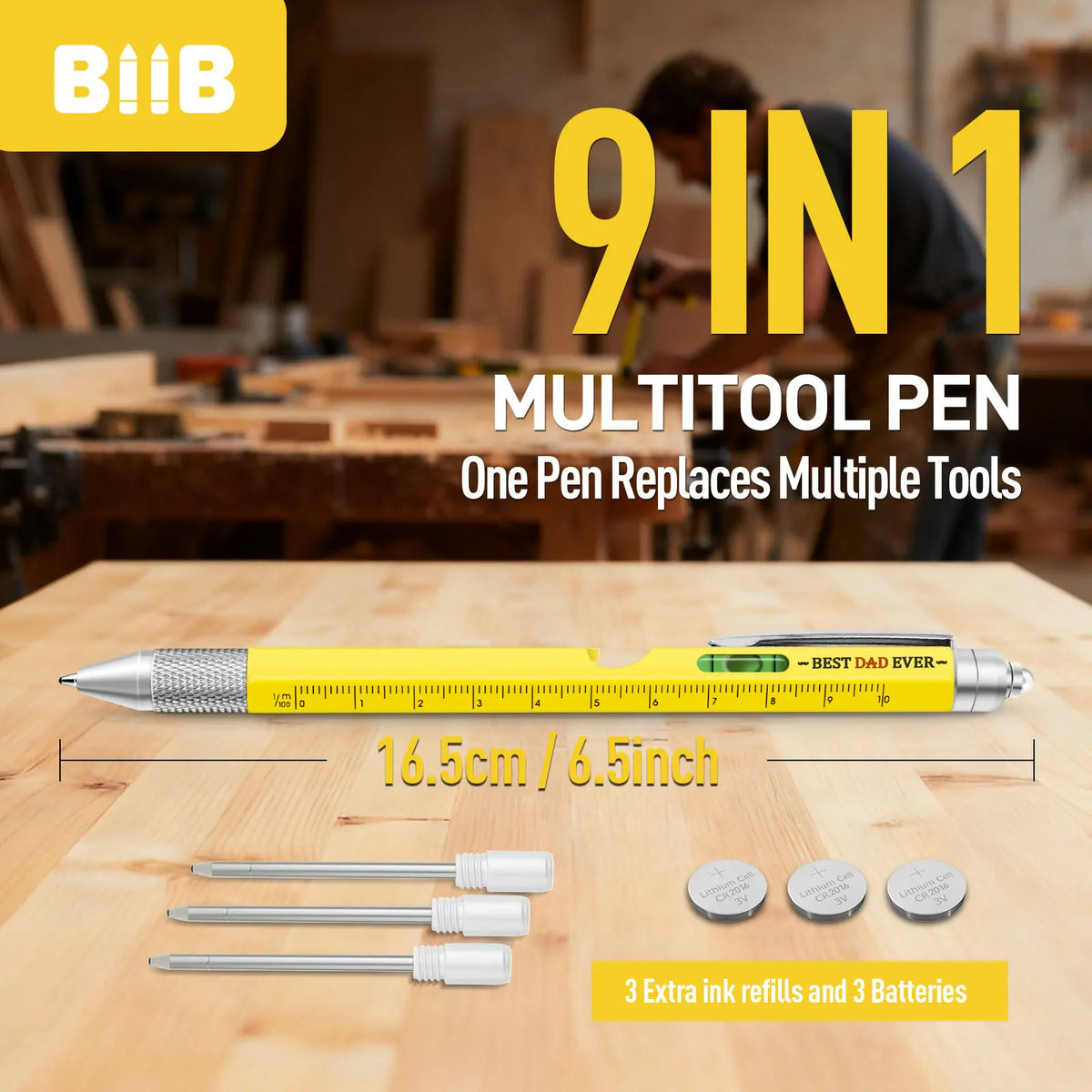 9-in-1 LED Multi-Tool Pen with Level