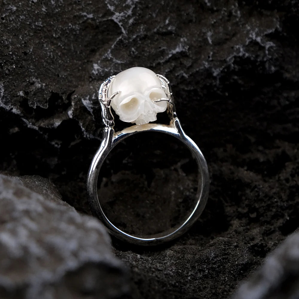 Pearl skull ring