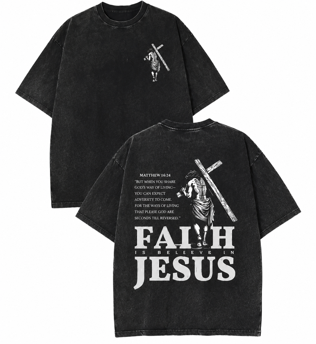 Faith in Jesus Vintage Washed Graphic T-Shirt