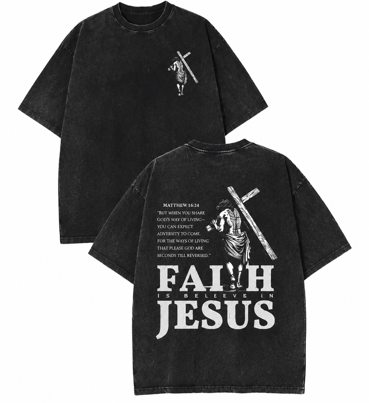 Faith in Jesus Vintage Washed Graphic T-Shirt
