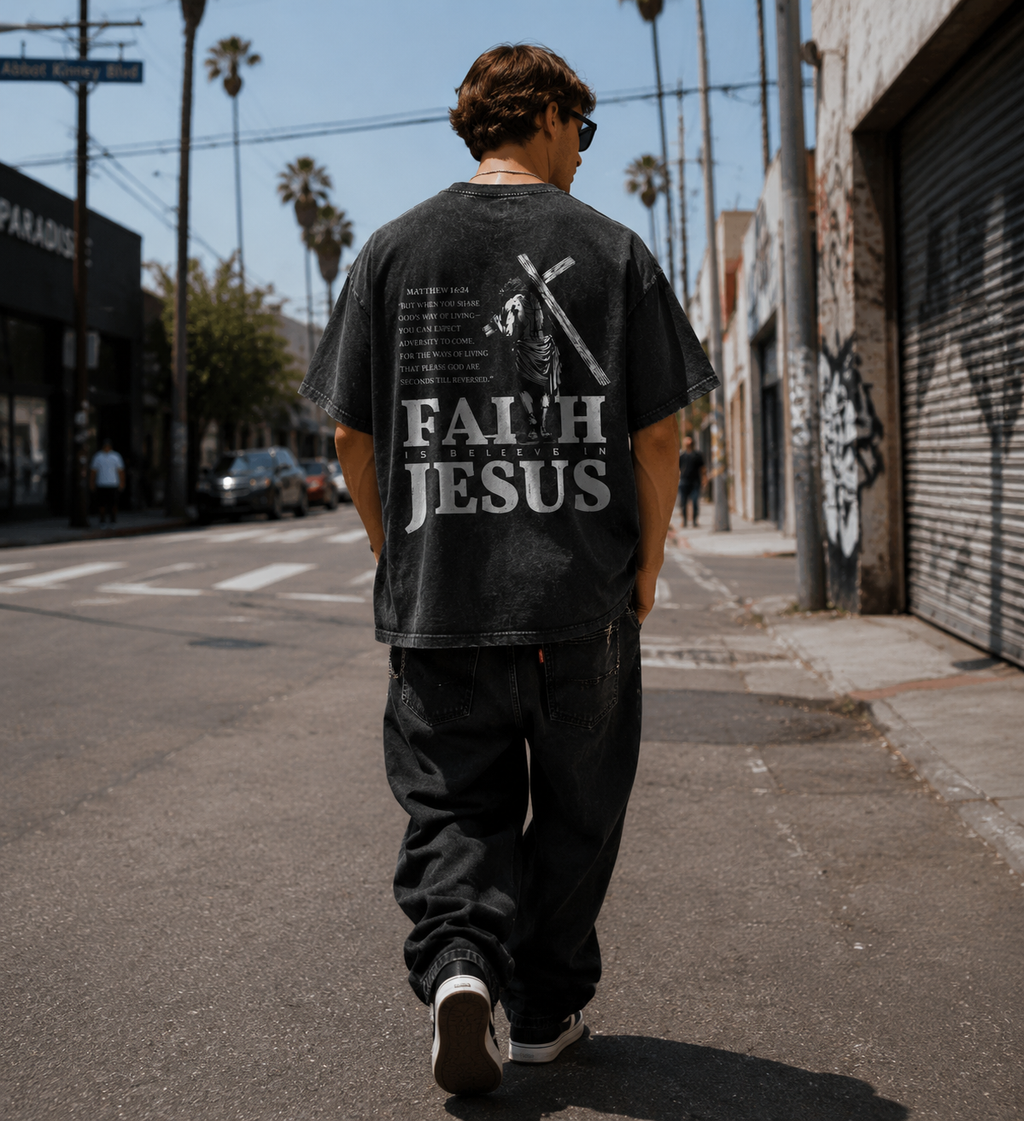 Faith in Jesus Vintage Washed Graphic T-Shirt