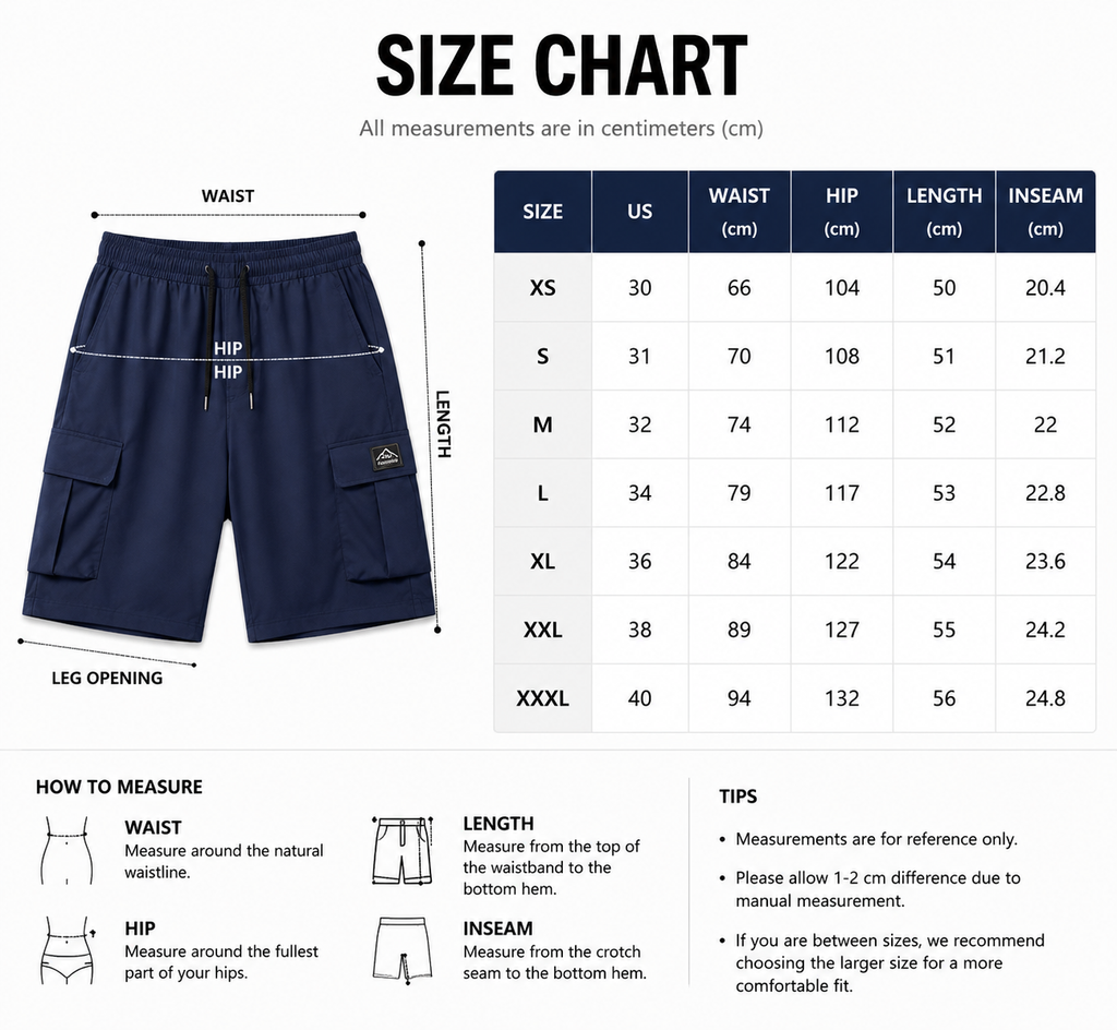Men’s Cargo Utility Shorts – Lightweight Relaxed Fit Summer Streetwear Shorts
