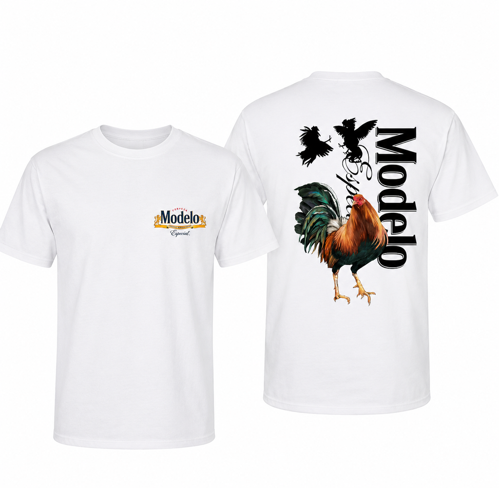Modelo Rooster T-Shirt - Bold Rooster Graphic With