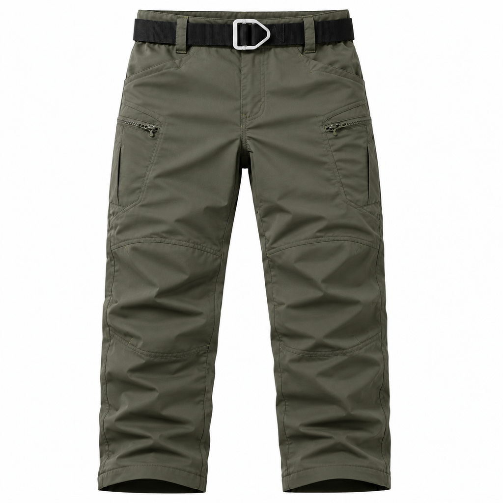 Men’s Tactical Outdoor Pants – Water-Resistant Stretch Hiking Cargo Trousers with Belt