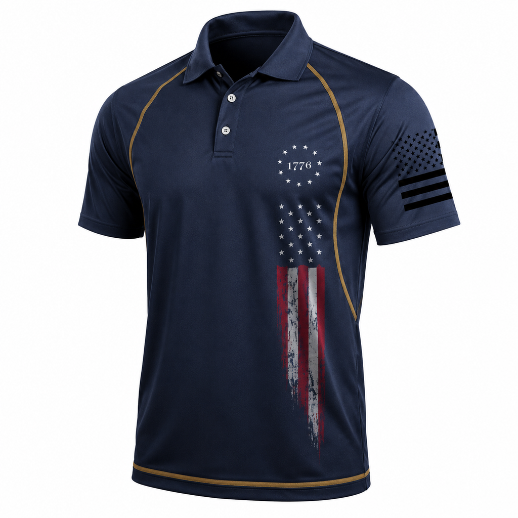 Freedom Flag Tactical Polo Shirt– Lightweight Performance Fit