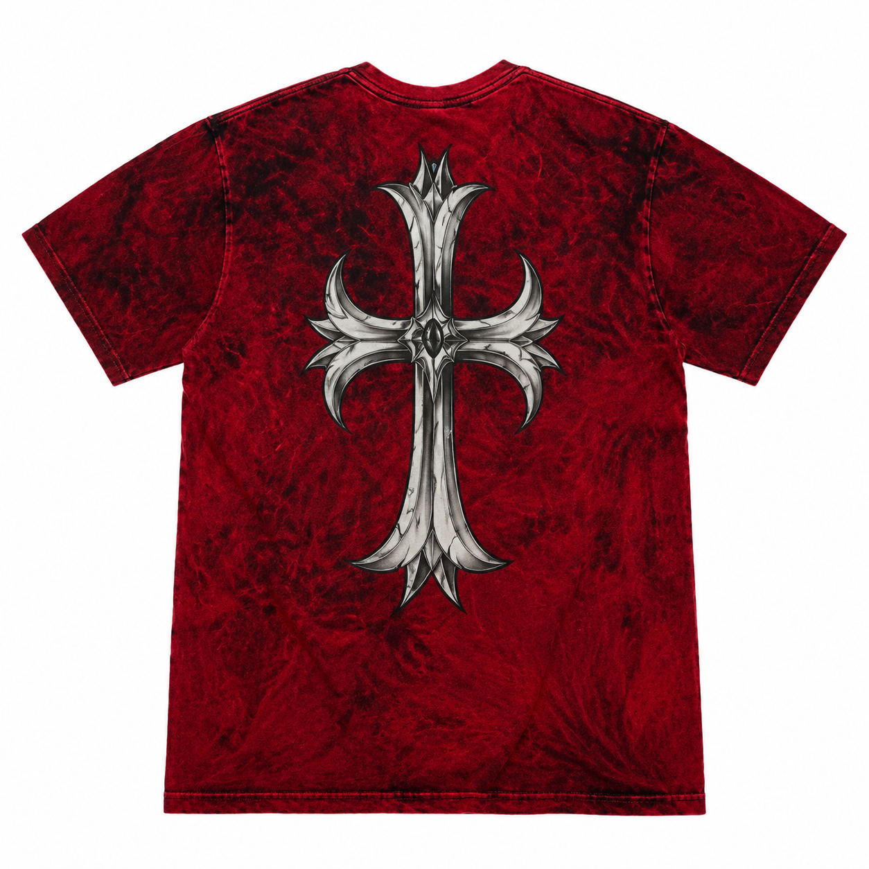 Rebel Flame Tribal Skull Graphic Tee – Vintage Washed Streetwear T-Shirt for Men