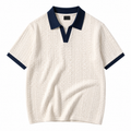 Men’s Premium Textured Knit Polo Shirt – Short Sleeve Slim Fit Old Money Casual Top