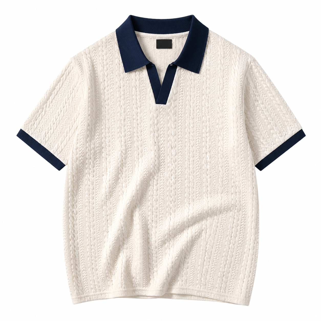 Men’s Premium Textured Knit Polo Shirt – Short Sleeve Slim Fit Old Money Casual Top