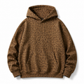 Men’s Leopard Print Oversized Hoodie – Vintage Streetwear Animal Pattern Pullover Sweatshirt