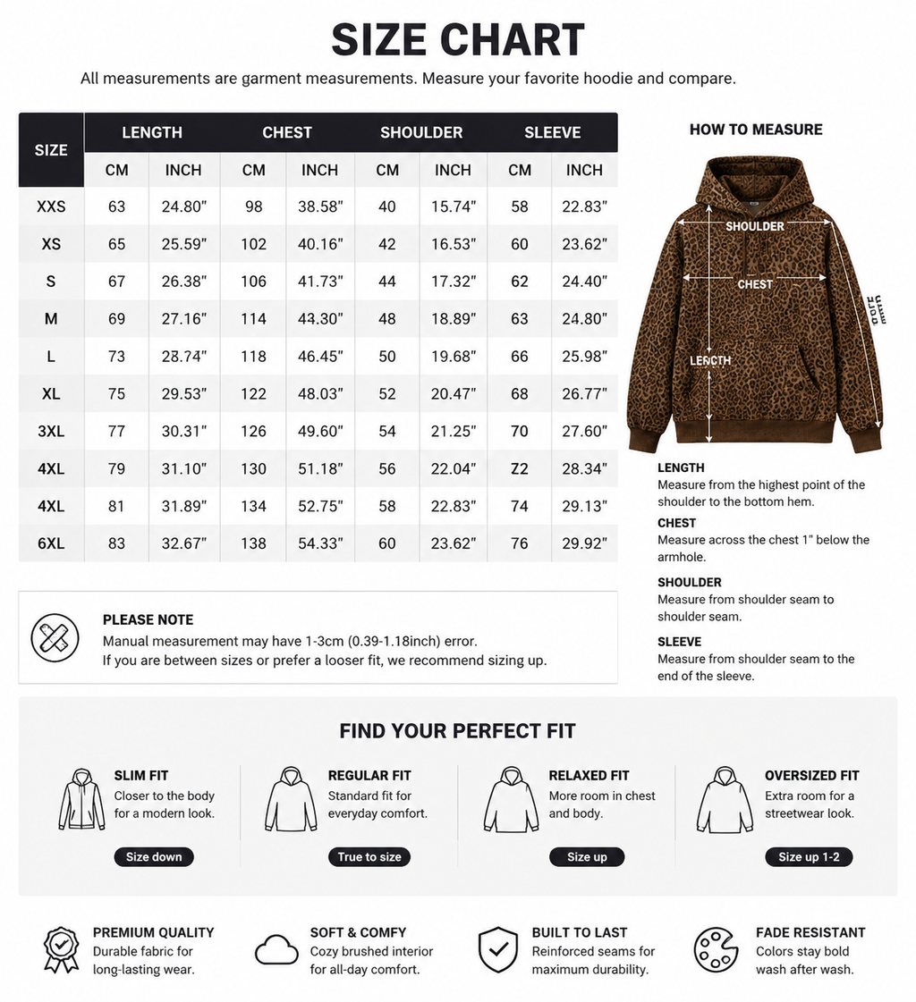Men’s Leopard Print Oversized Hoodie – Vintage Streetwear Animal Pattern Pullover Sweatshirt