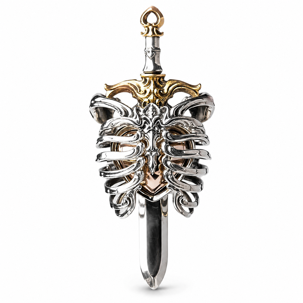 Mechanical Ribcage Heart Pendant