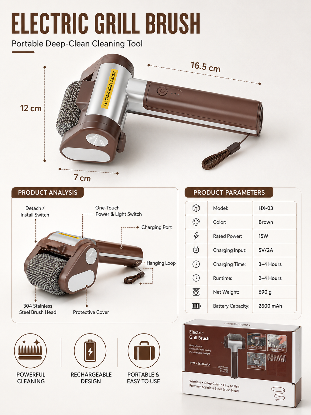 ElectricSpin BBQ Grill Cleaner
