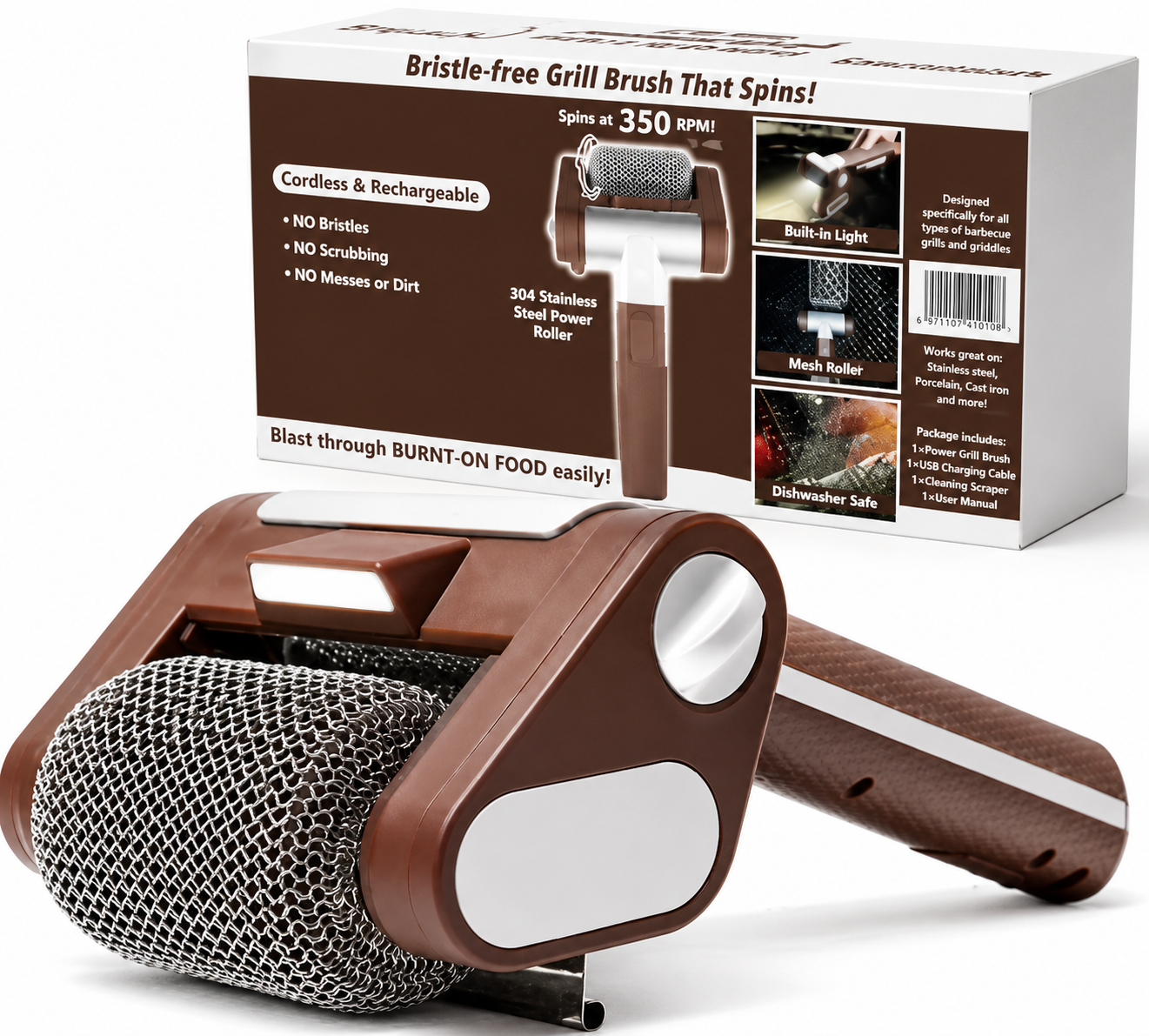 ElectricSpin BBQ Grill Cleaner