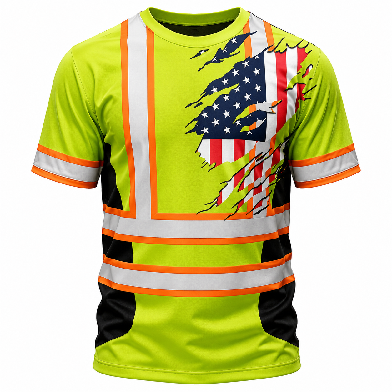 Mens High Visibility Flag Work Tee