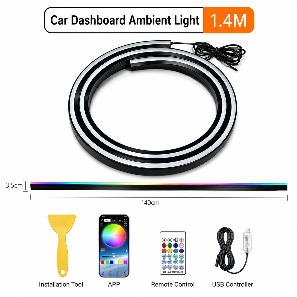RGB Car Dashboard Ambient Light Strip