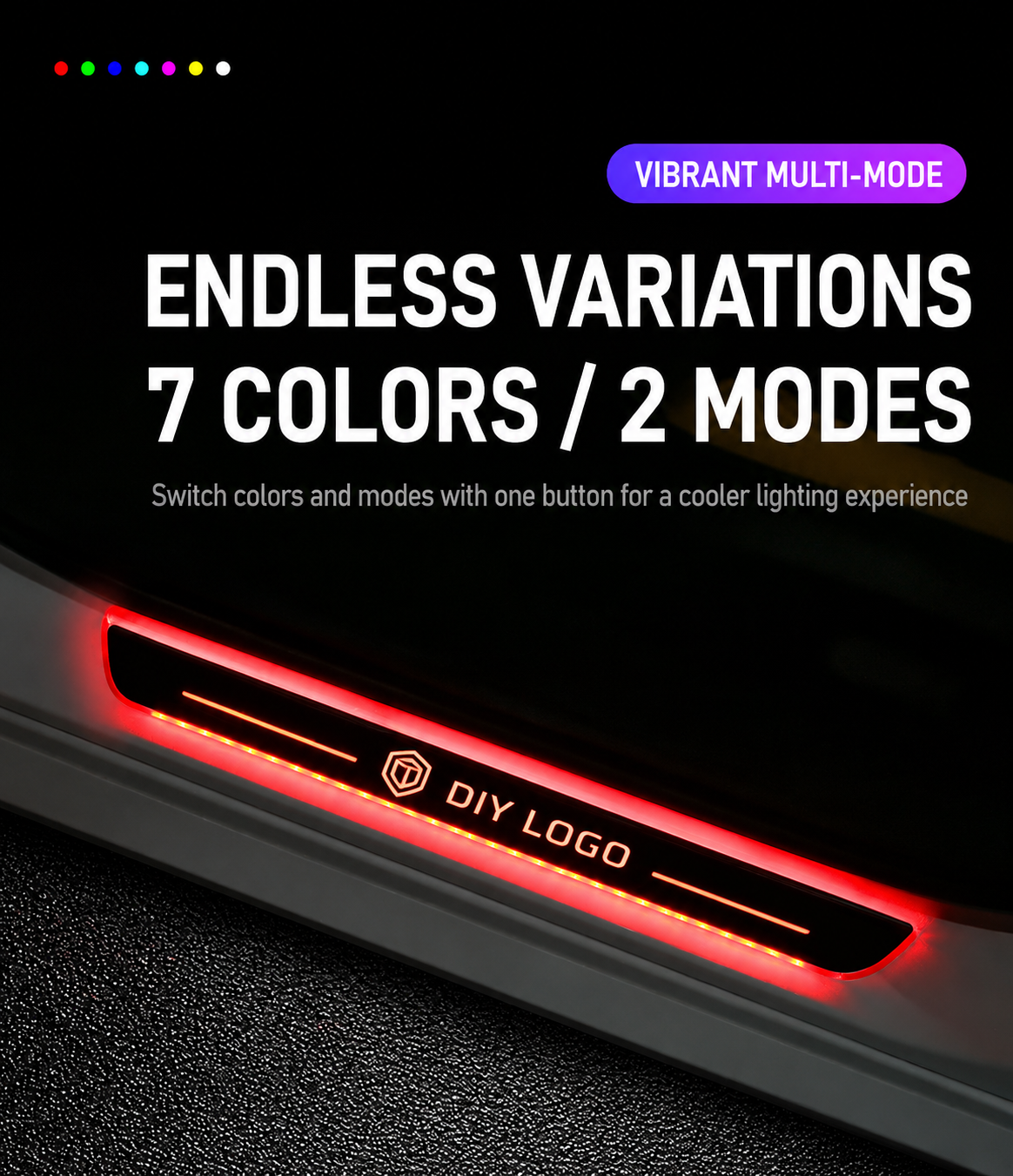 Rechargeable LED Car Door Sill Protector Lights