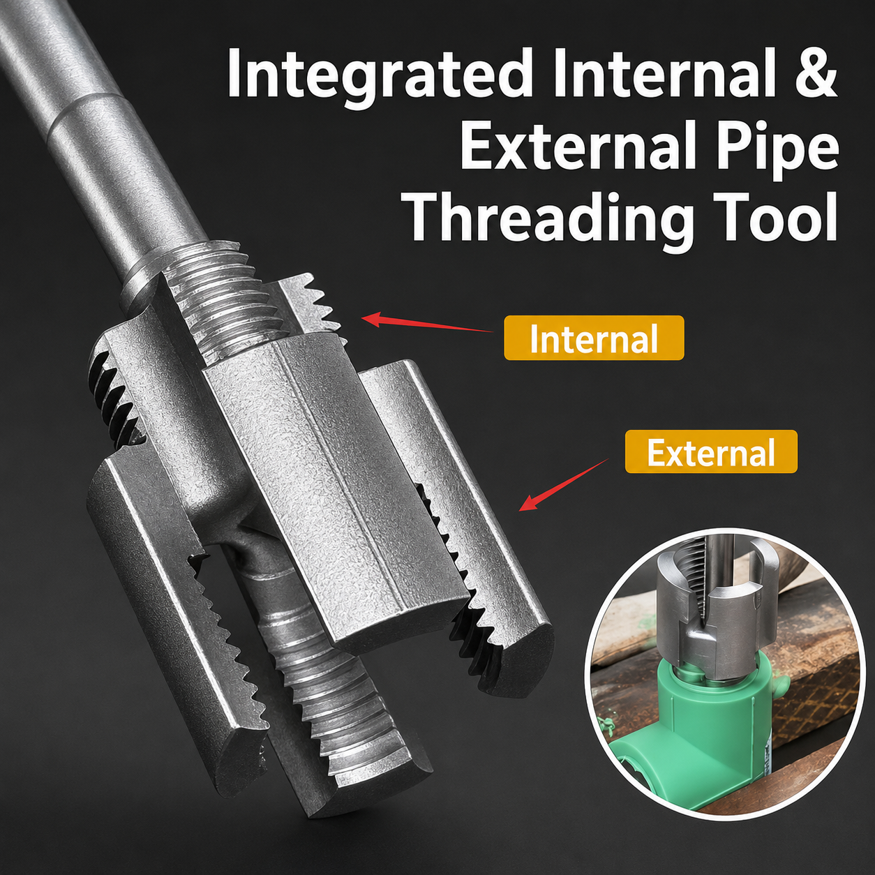 ThreadPro 2-in-1 Plastic Pipe Threading Tool