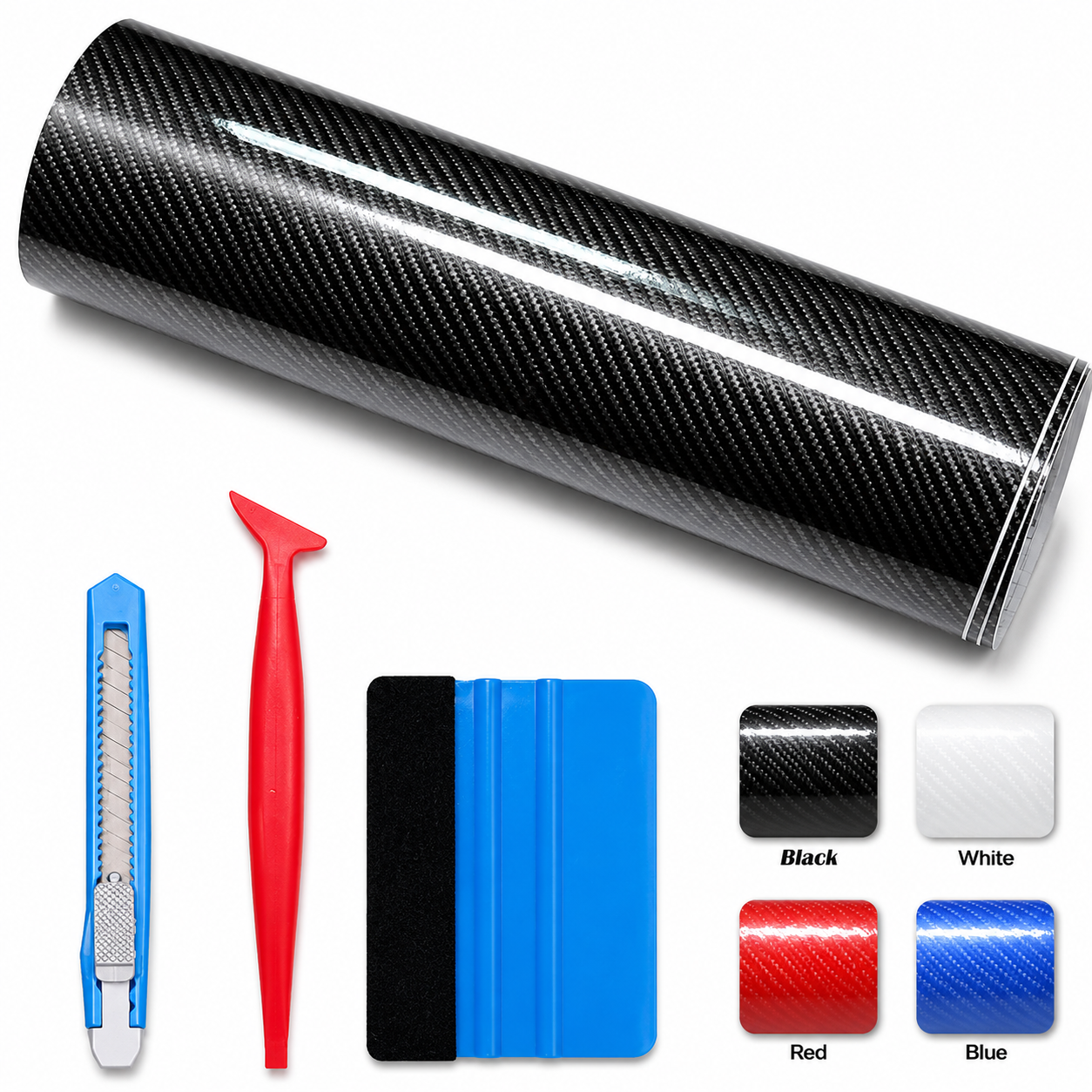 CarbonEdge™ High-Gloss Carbon Fiber Vinyl Wrap Kit