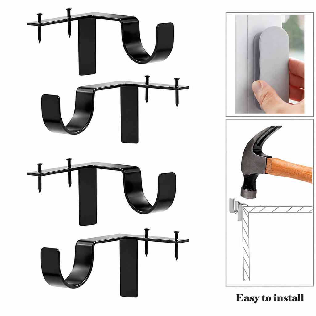 TrimLock No-Drill Curtain Rod Brackets