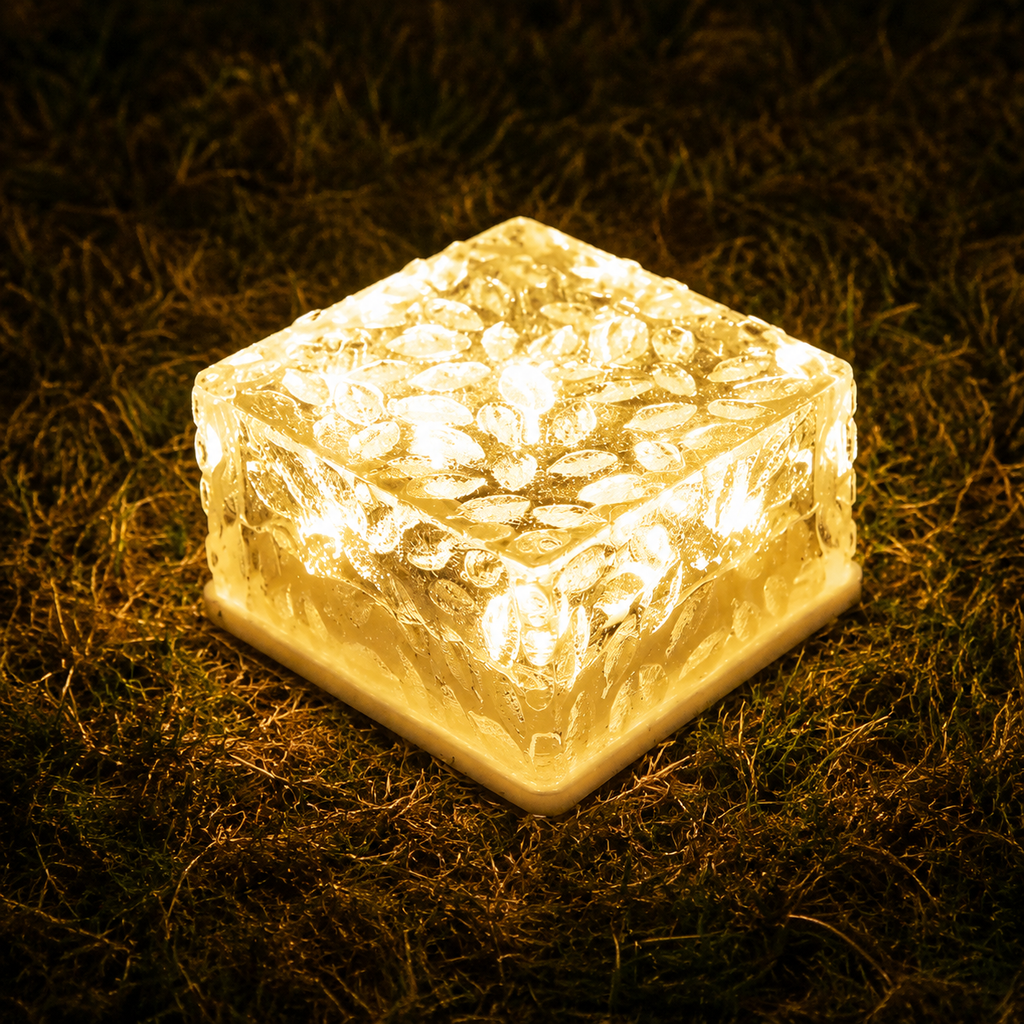 CrystalGlow Solar Ice Cube Garden Lights