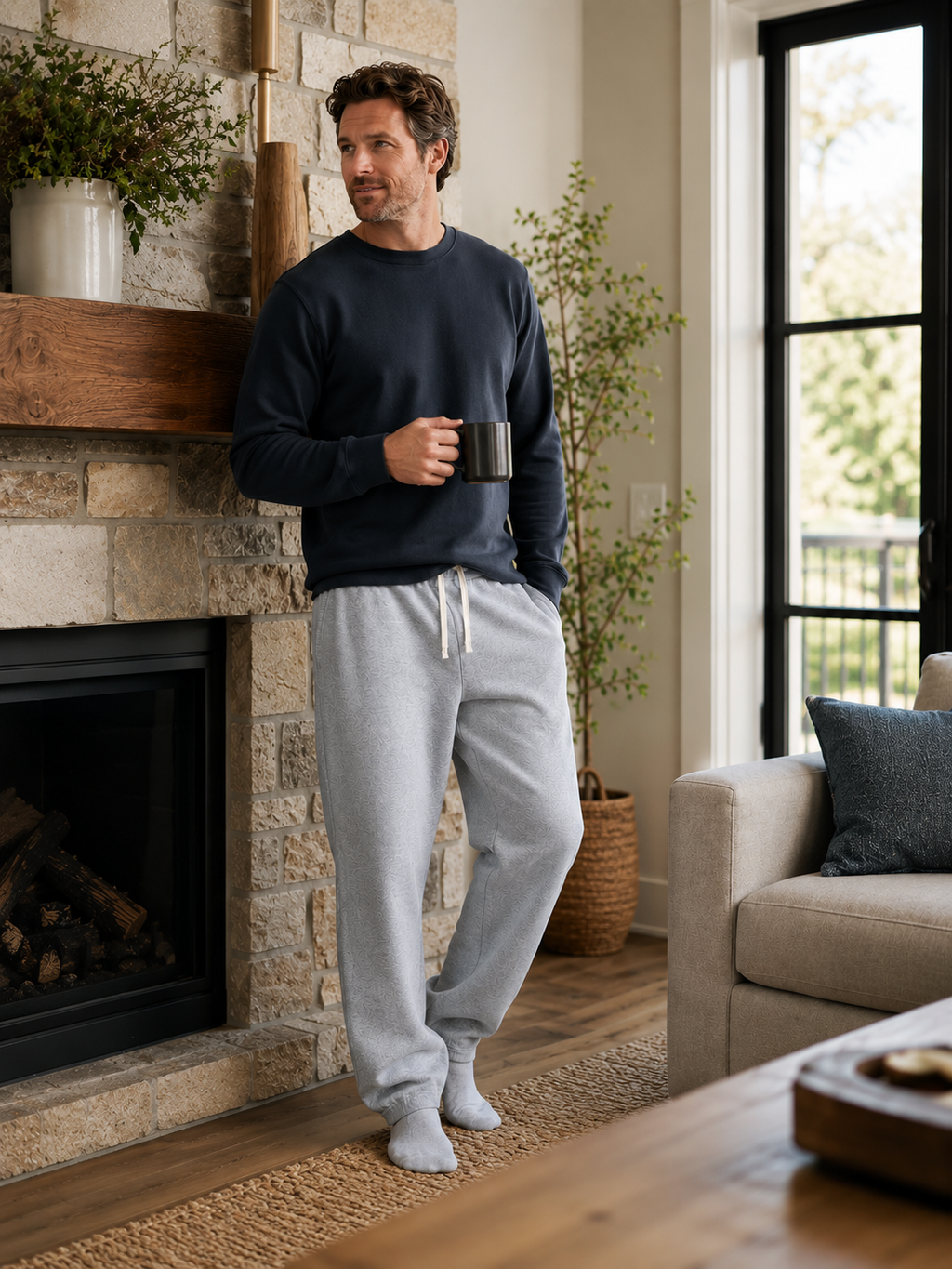 Men’s Oversized Drawstring Sweatpants – Minimal Cleanfit Streetwear Jogger Pants