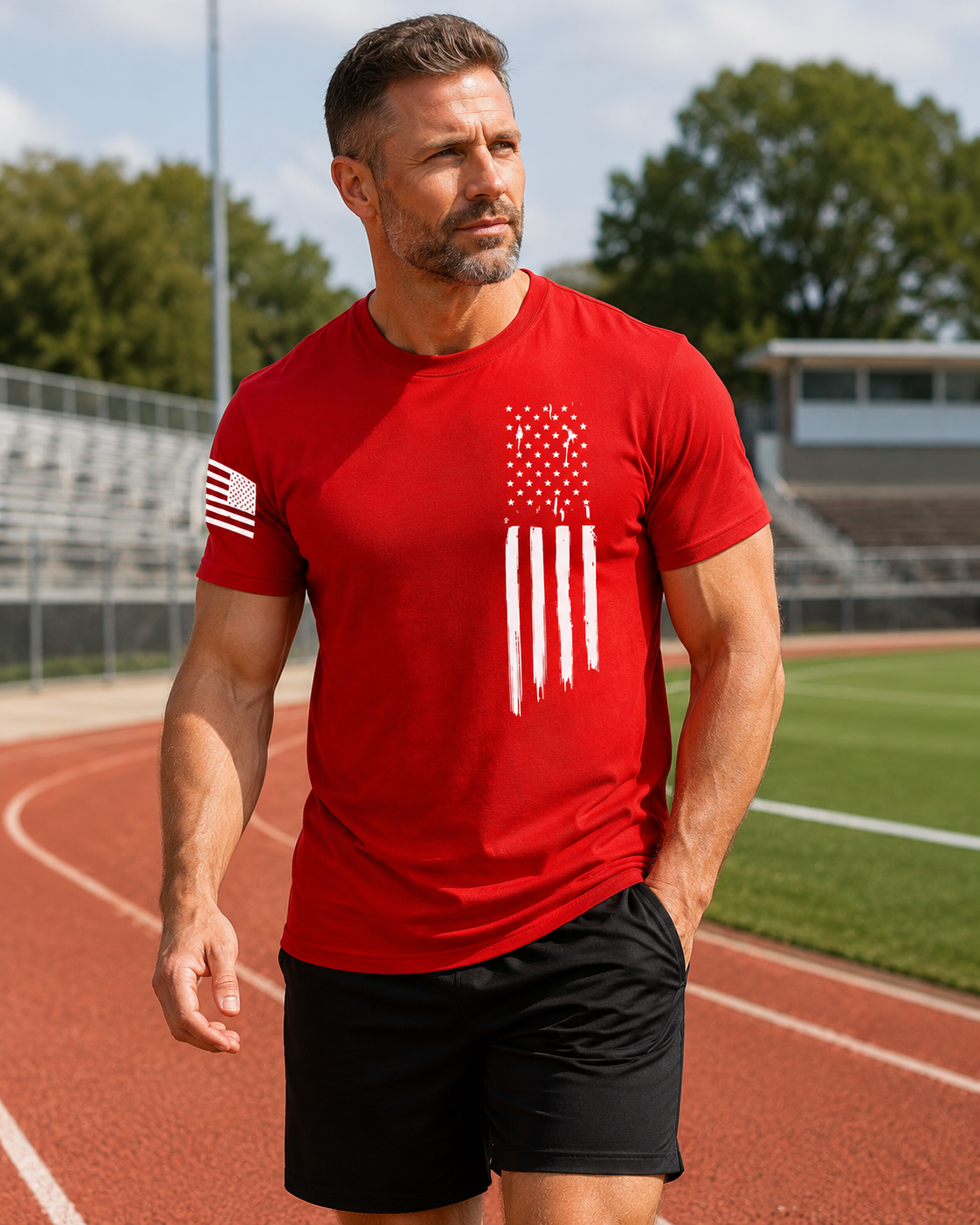 Mens Patriot Print Comfort Tee