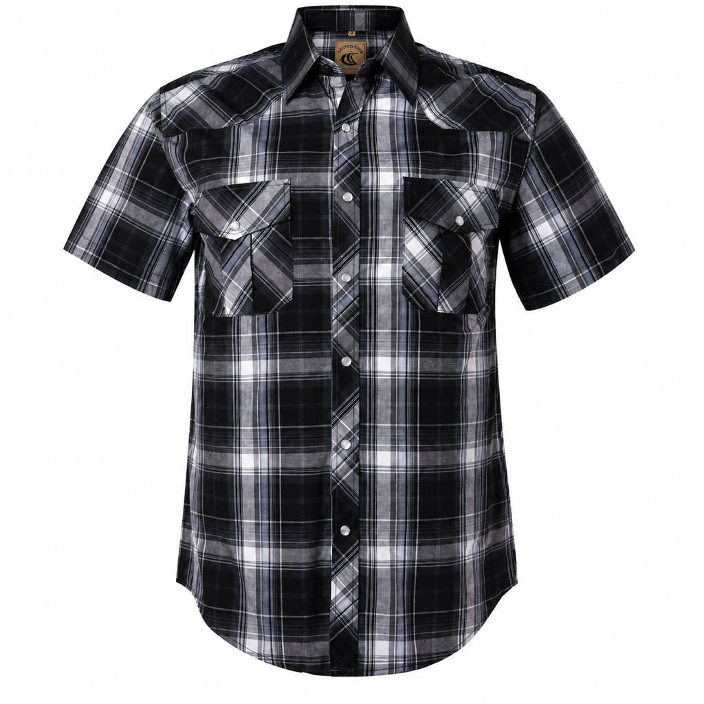 Mens Midnight Range Plaid Snap Shirt