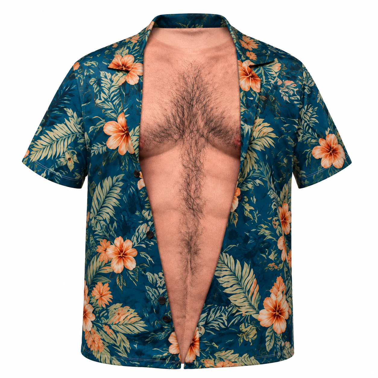 Mens Beach Belly Illusion Party Shirt