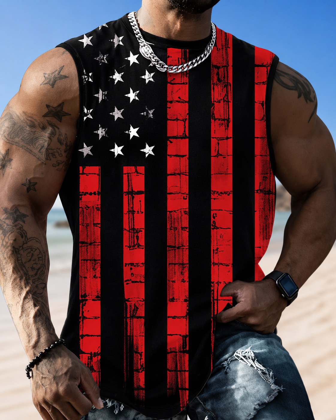 Mens Patriot Edge Muscle Tank