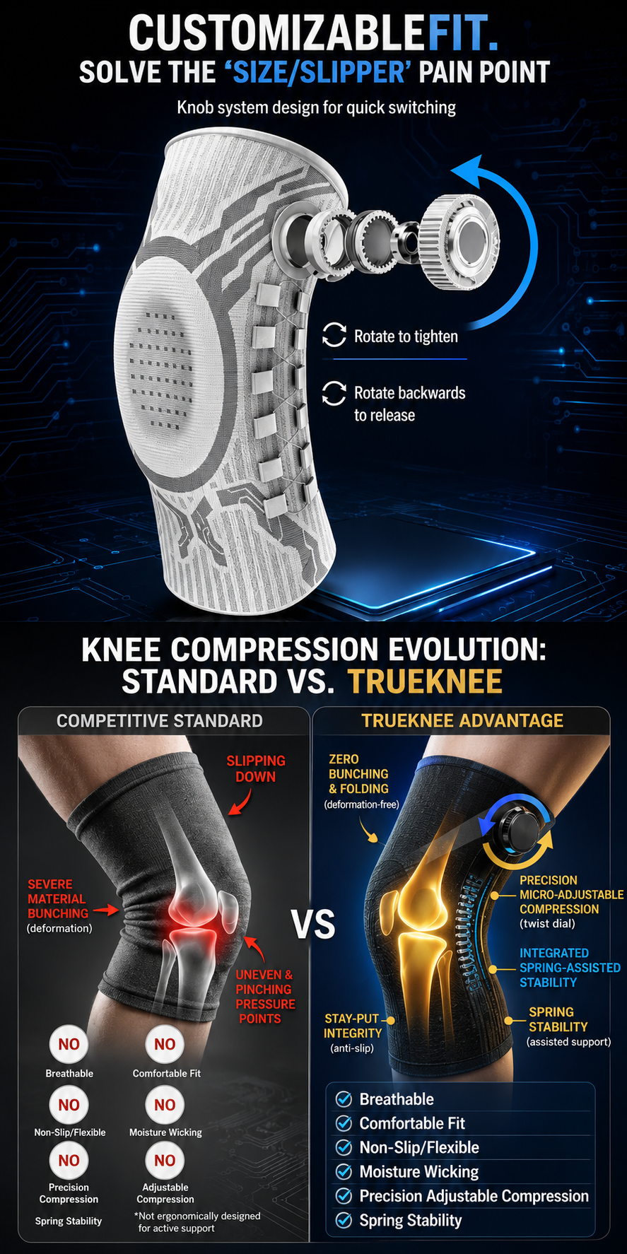 Mens DialFit Knee Support Brace