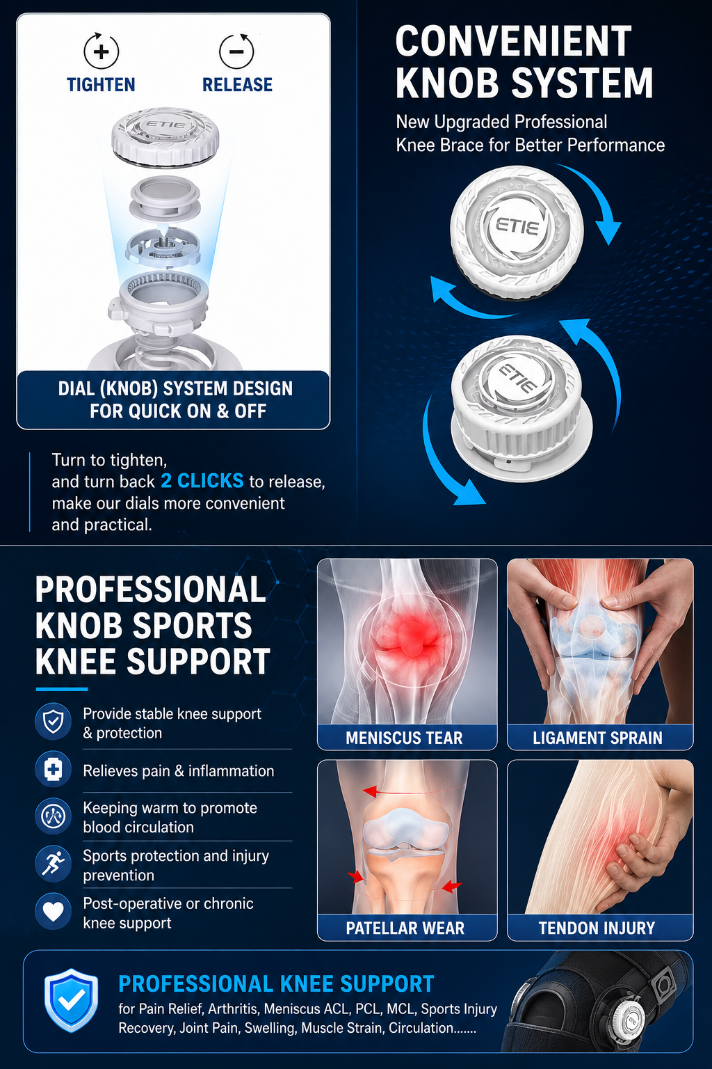Mens DialFit Knee Support Brace