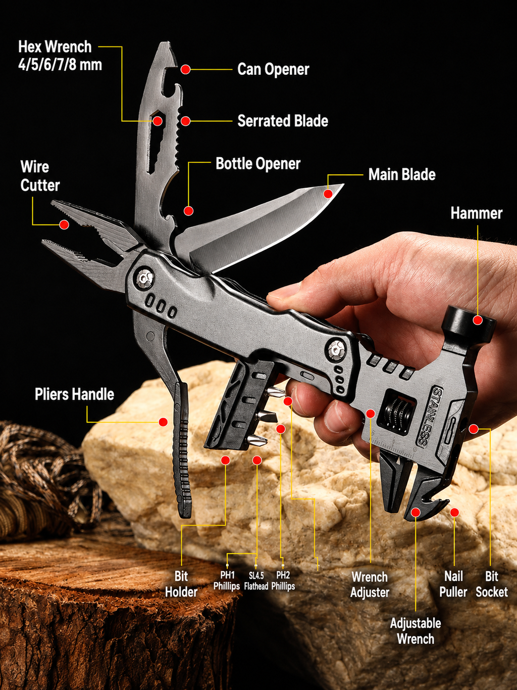 17-in-1 Folding Hammer