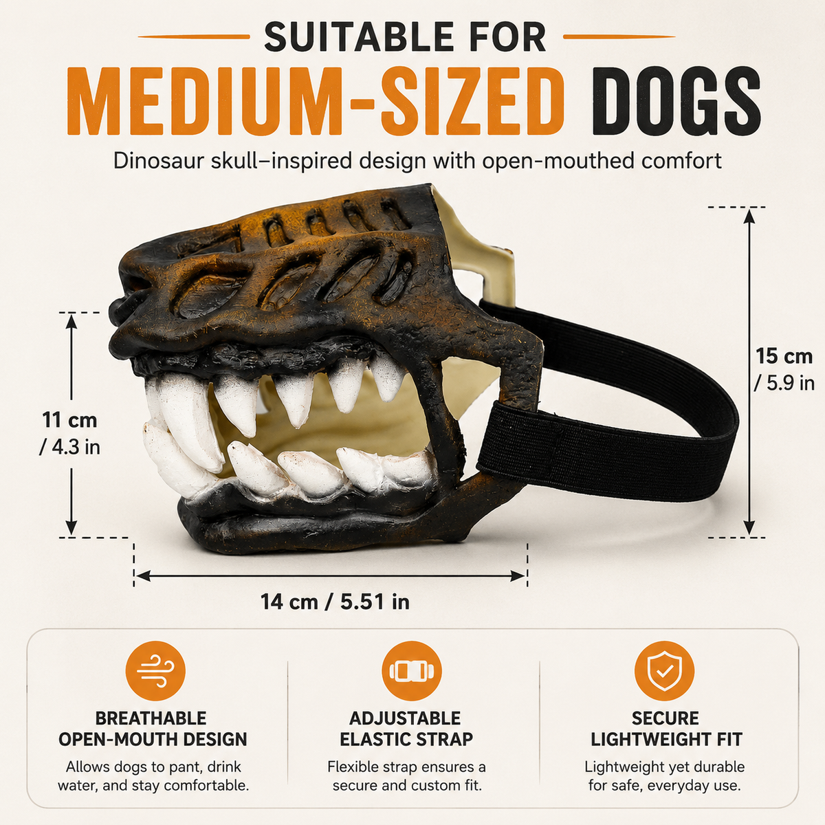 Bold Dinosaur Style with a Comfortable Open-Mouth Fit