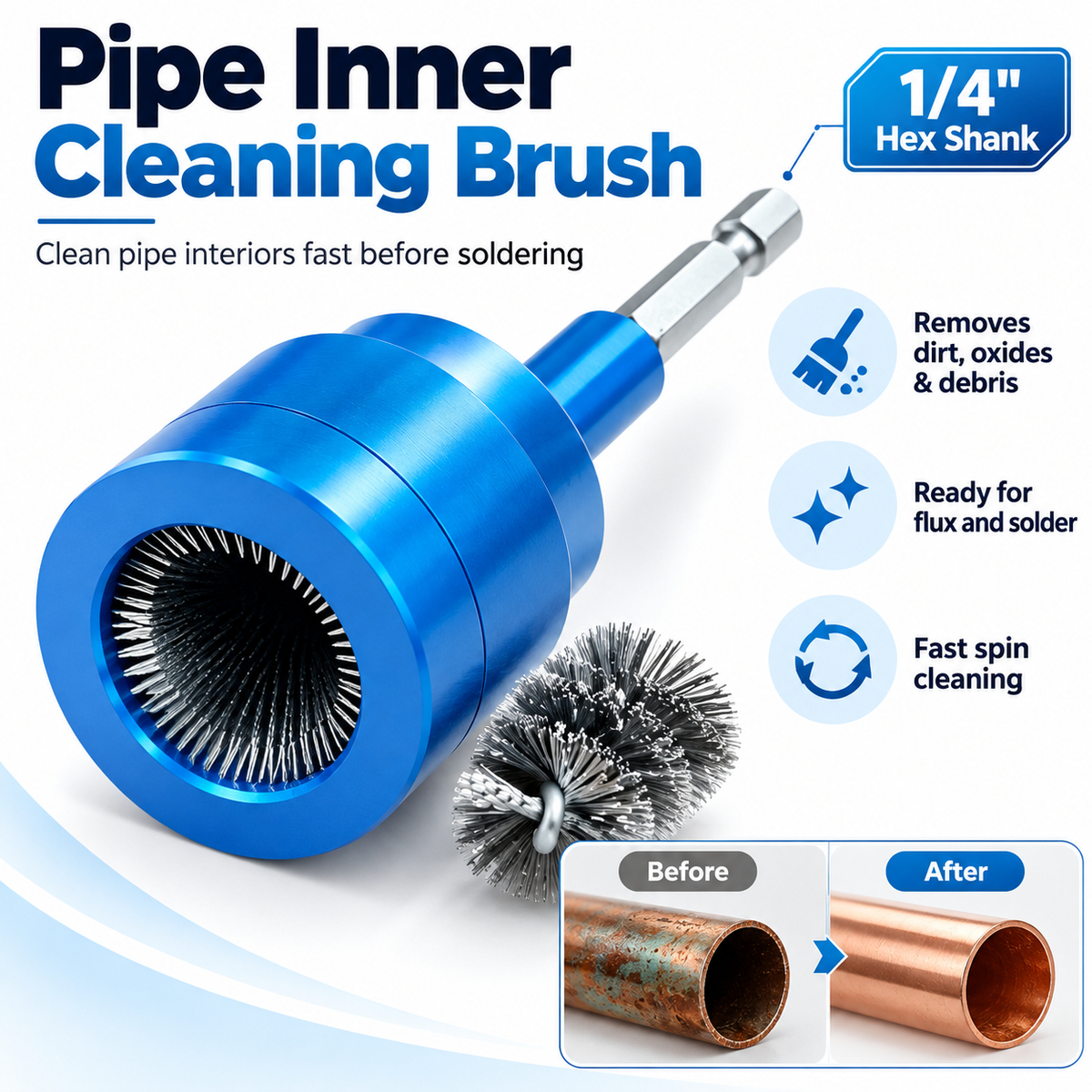 Drill-Powered Pipe Cleaning Brush — Put Rotary Brushing to Work on Pipe Prep