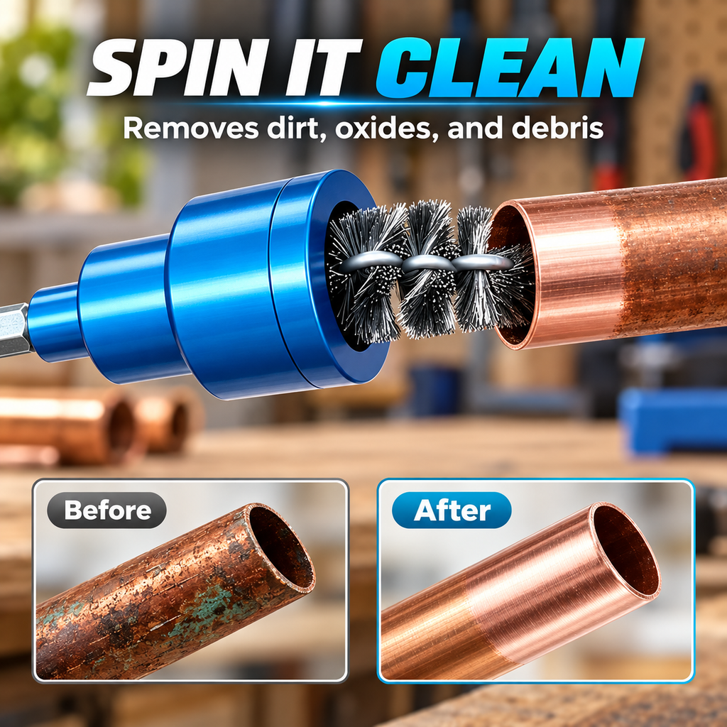 Drill-Powered Pipe Cleaning Brush — Put Rotary Brushing to Work on Pipe Prep