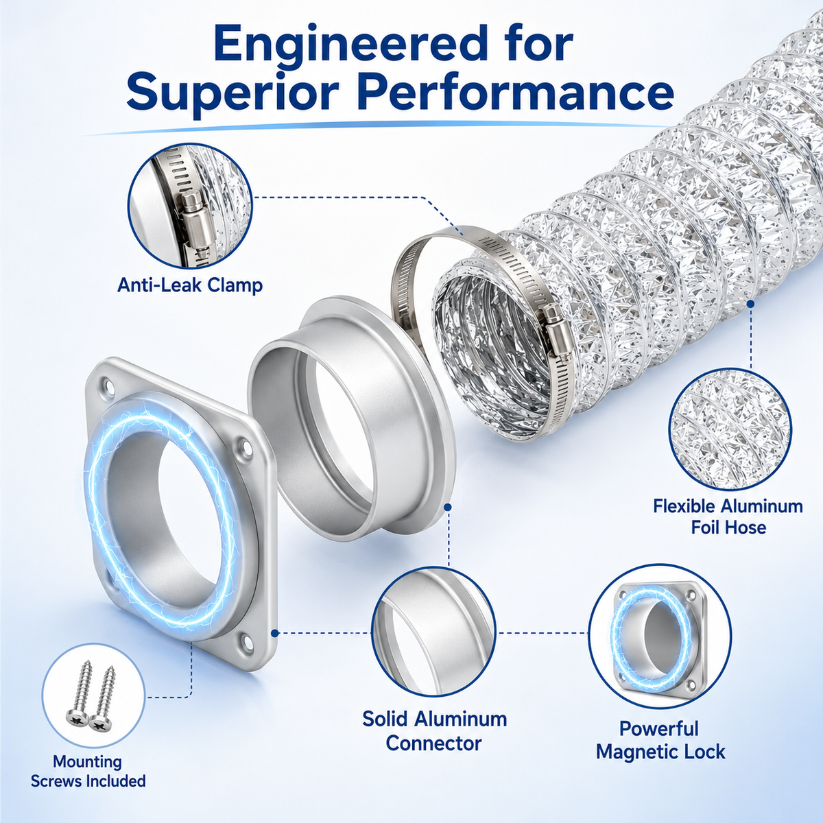 Magnetic Dryer Vent Hose Kit