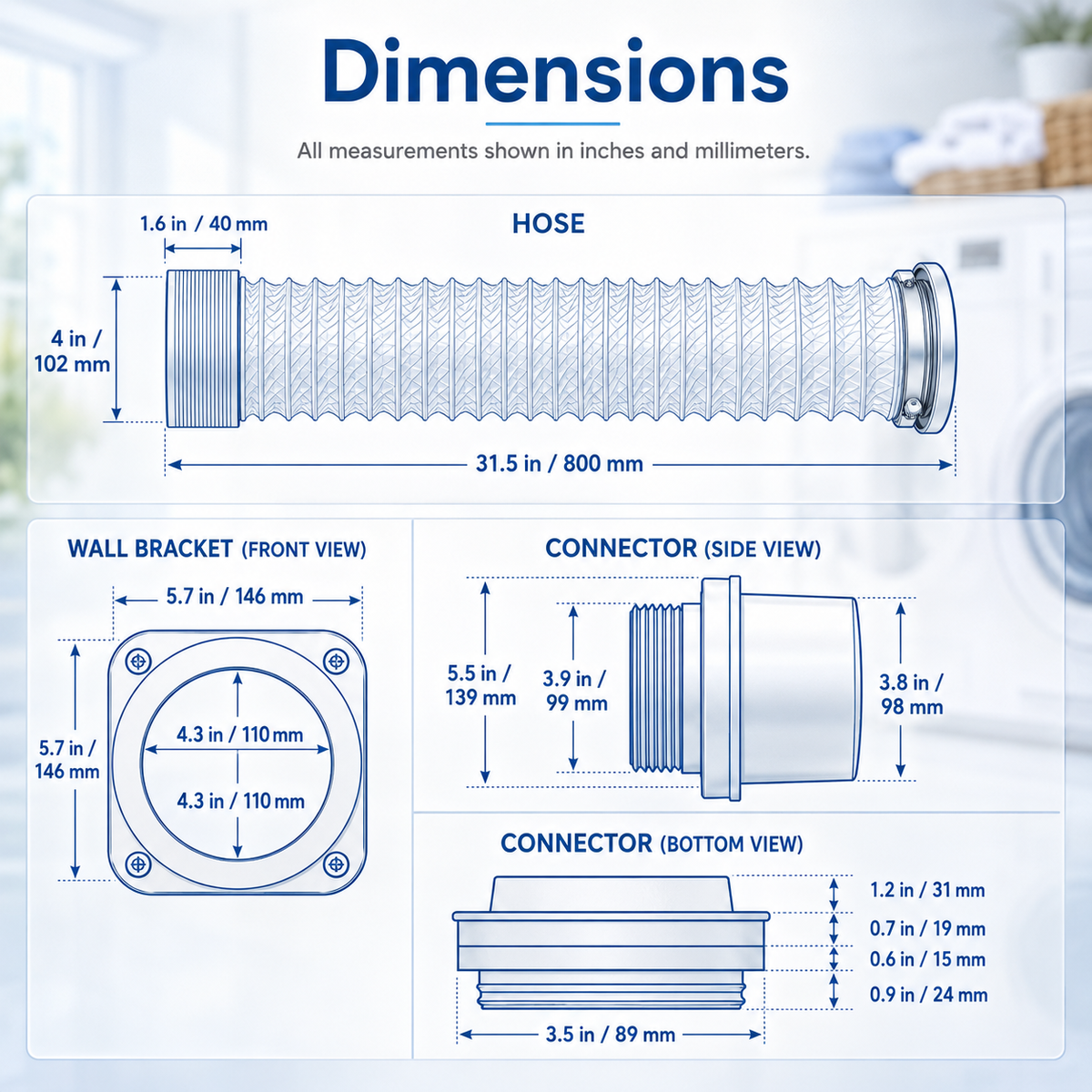 Magnetic Dryer Vent Hose Kit
