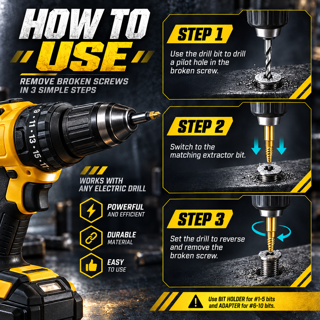 22-Piece Screw Extractor Bit Set