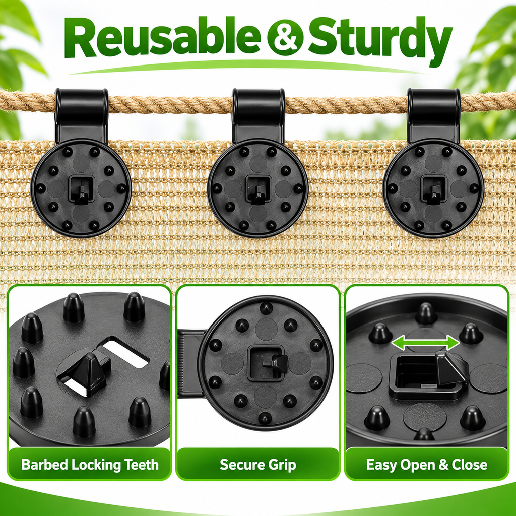 Shade Cloth Clips — Secure Your Shade Faster, Cleaner, And With Less Hassle