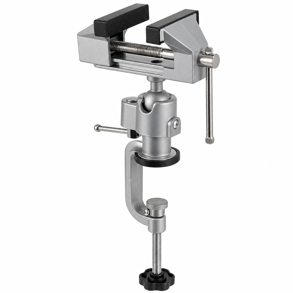 Clamp-On Swivel Bench Vise — Hold Small Parts Where You Need Them