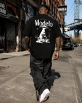 Western Rodeo Vintage Graphic Tee – Modelo Desert Print Streetwear Shirt