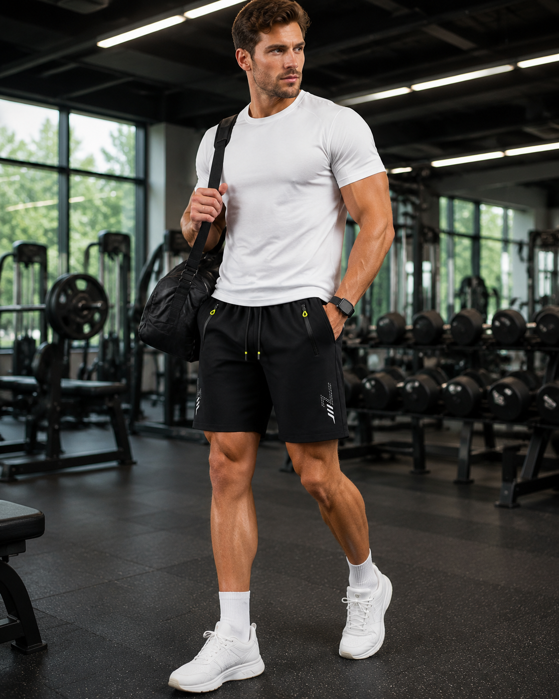 Men’s Tactical Running Shorts – Quick Dry Gym Shorts with Zipper Pockets